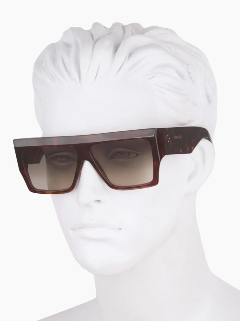CELINE CL400921 60mm Oversized Square Unisex Sunglasses NWT Dark Havana 52F